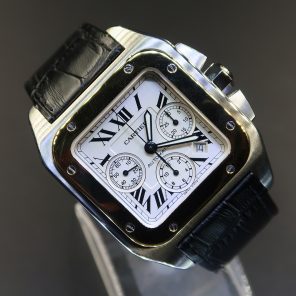 Cartier Santos 100 Steel And Yellow Gold Chronograph (Pre-Owned) CAR-002